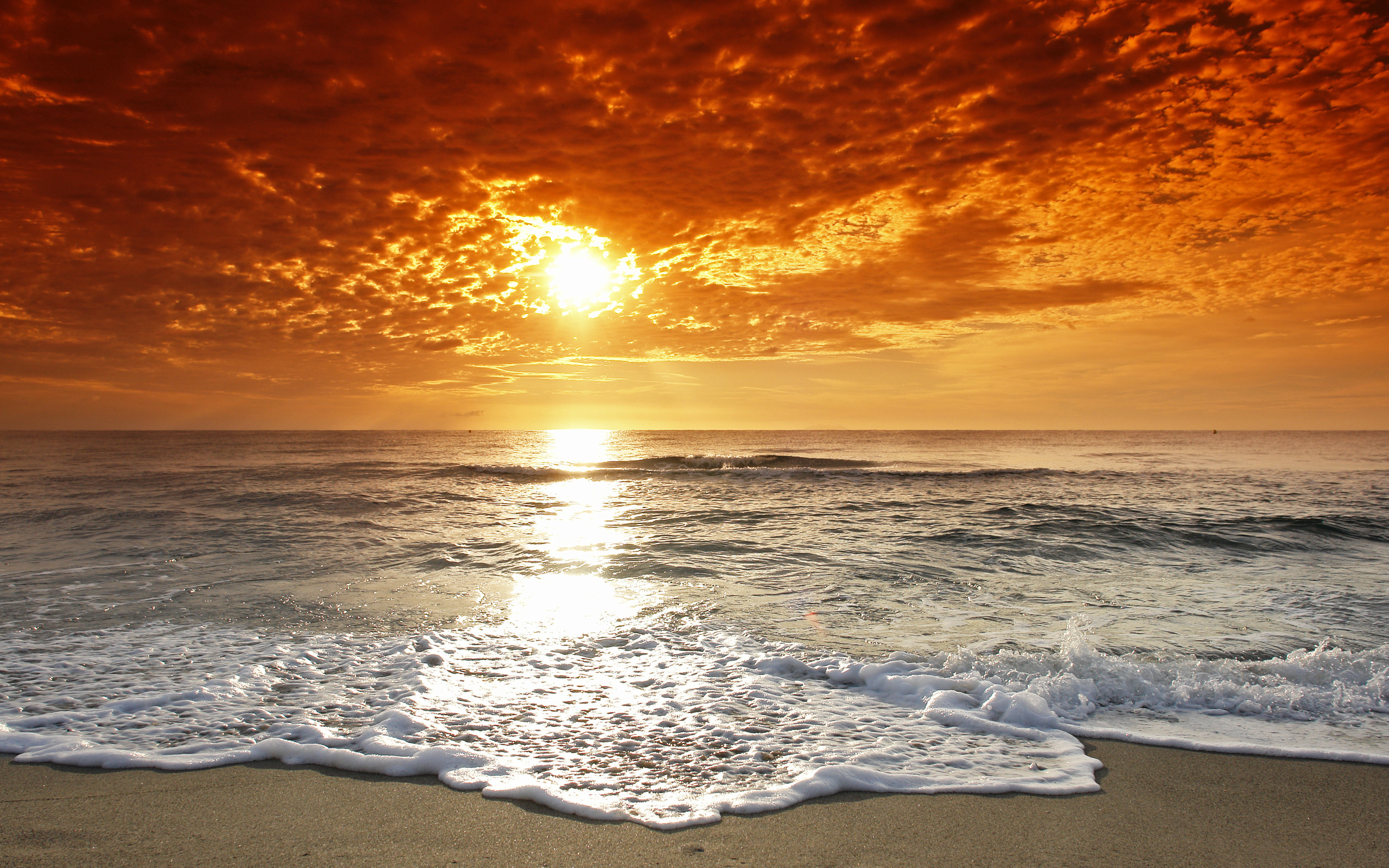 Beautiful Beach Sunset Wallpaper 2560x1600 15362