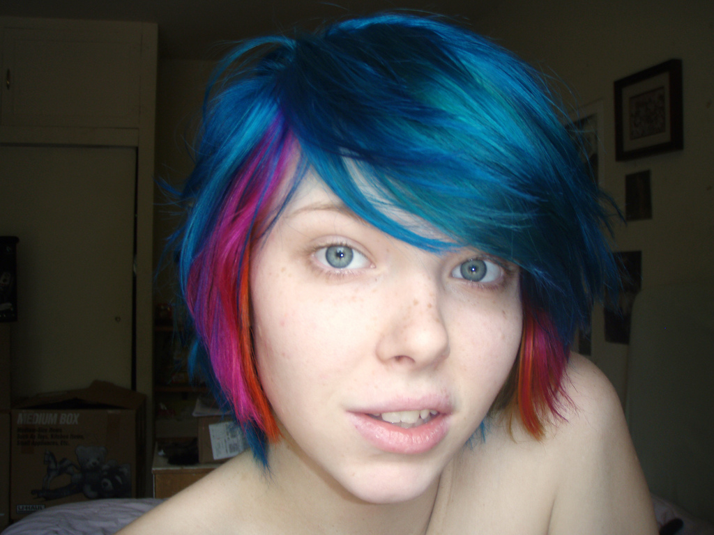 blue or pink hair