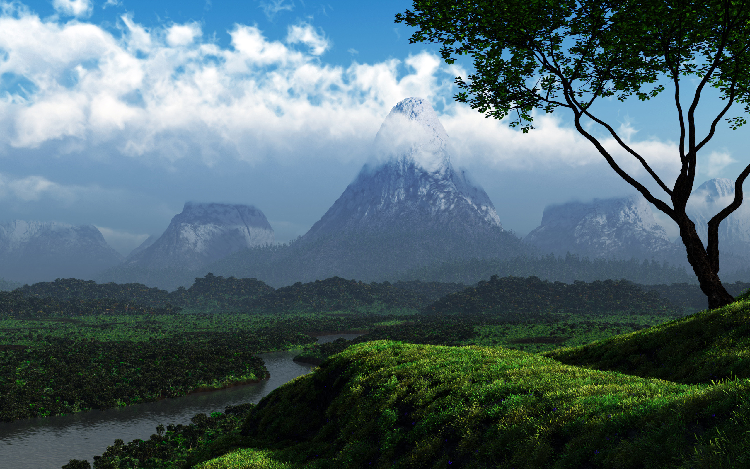 Mountains 3D Graphics Nature