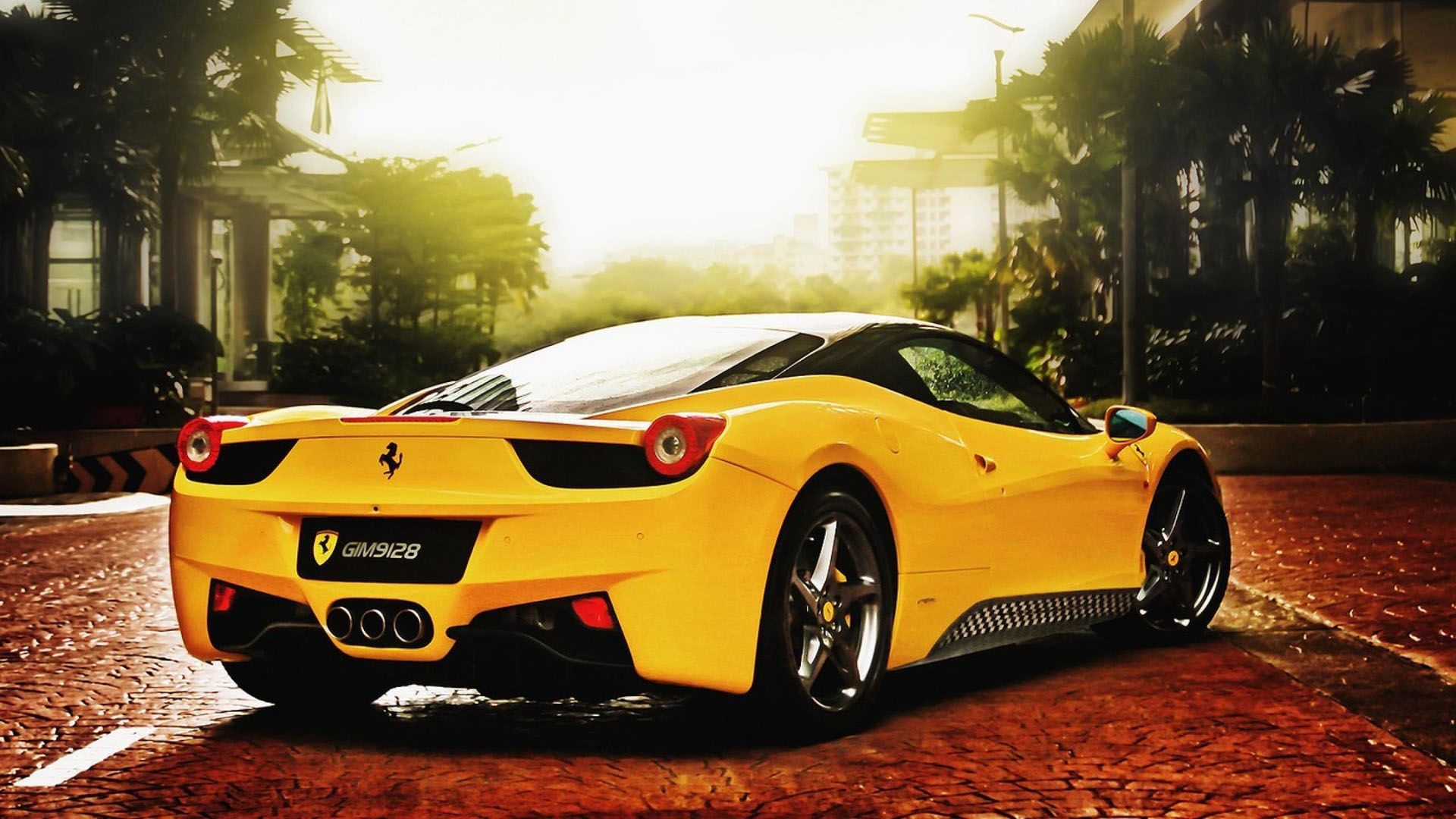Amazing Yellow Ferrari Wallpaper