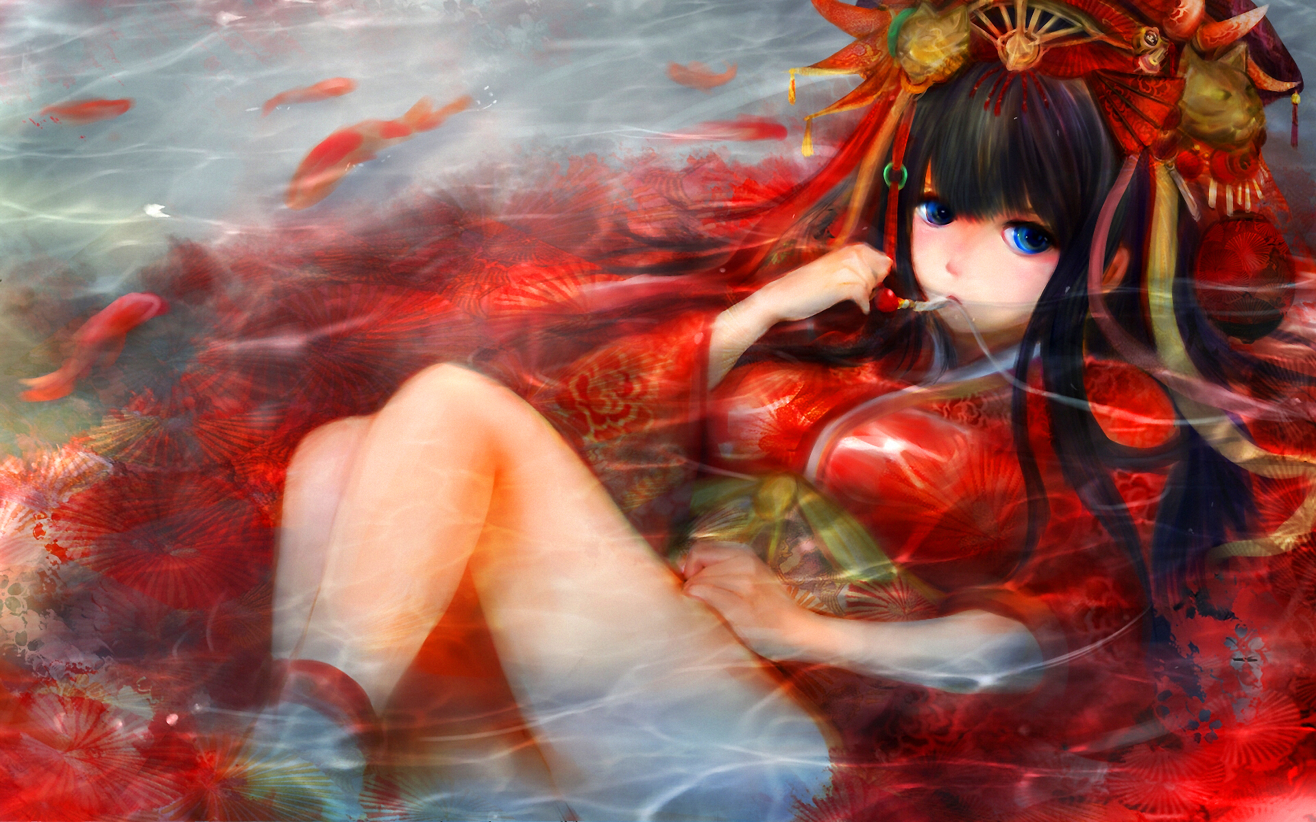 Anime girl pond