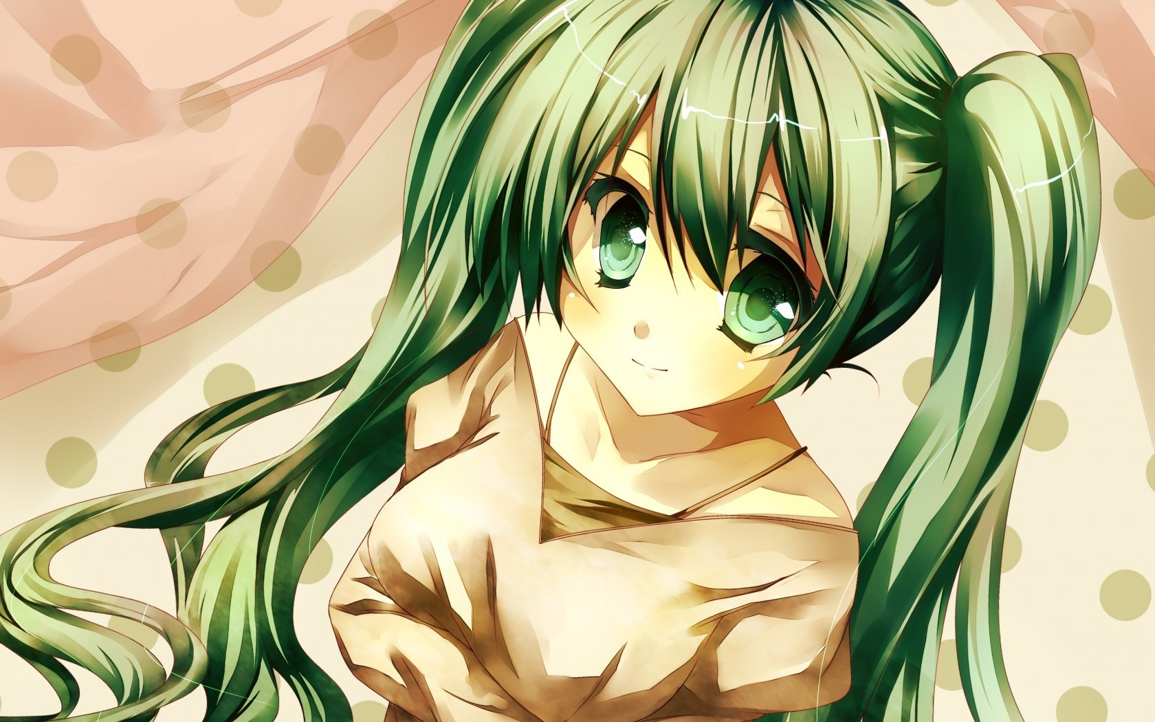 Anime Girl with Green Hair Art