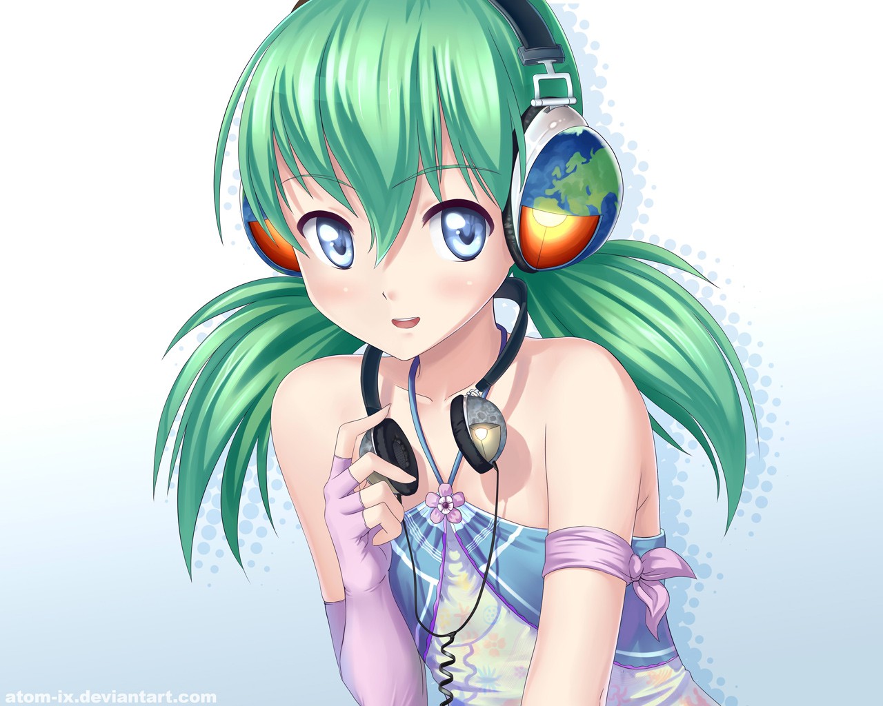 Rainbow coloured too XD | Anime Characters Wearing Headphones | Pinterest