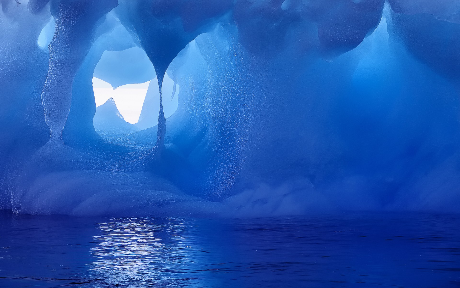 Nature Antarctica iceberg ice winter passage water light window wallpaper