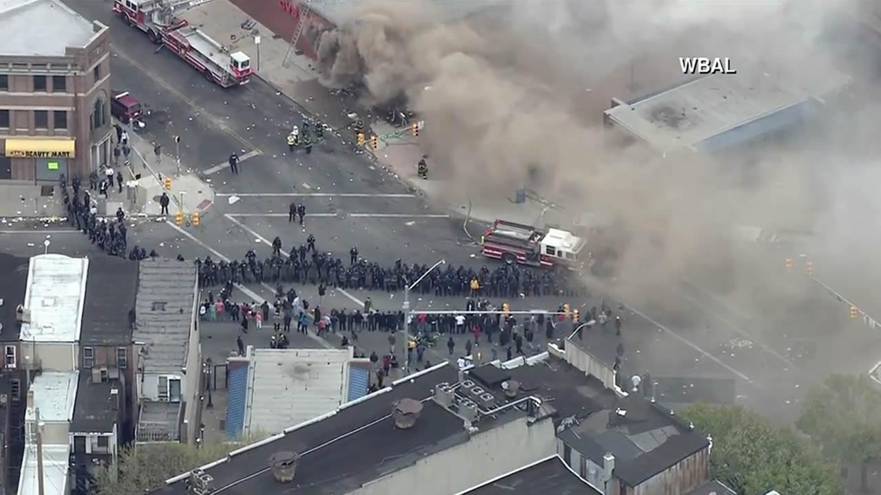 A CVS was looted and then set on fire during a protest in Baltimore on April