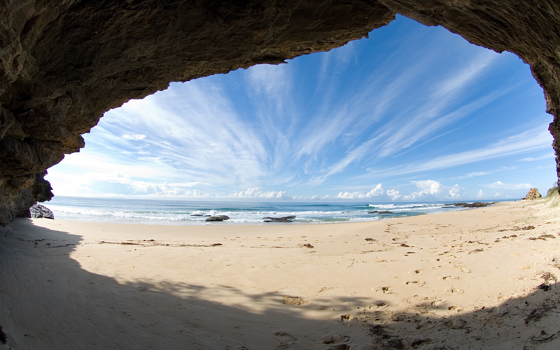 Beach Cave Ocean