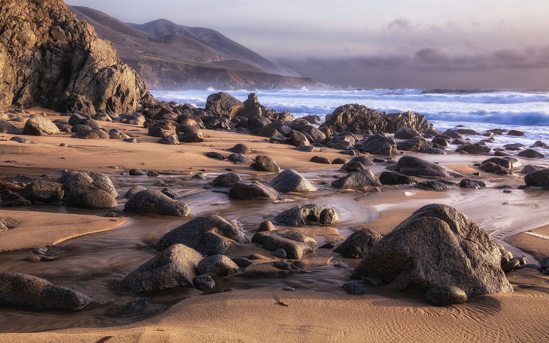 Beach shore rocks