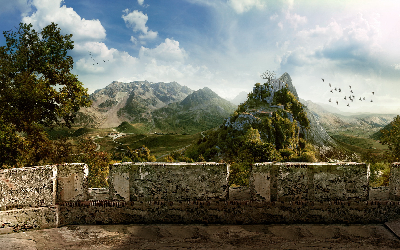 original wallpaper download: Beautiful hills - 1680x1050
