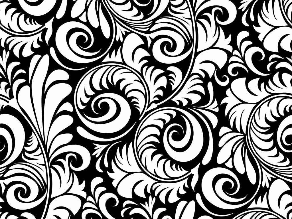 Black and White Floral Wallpaper