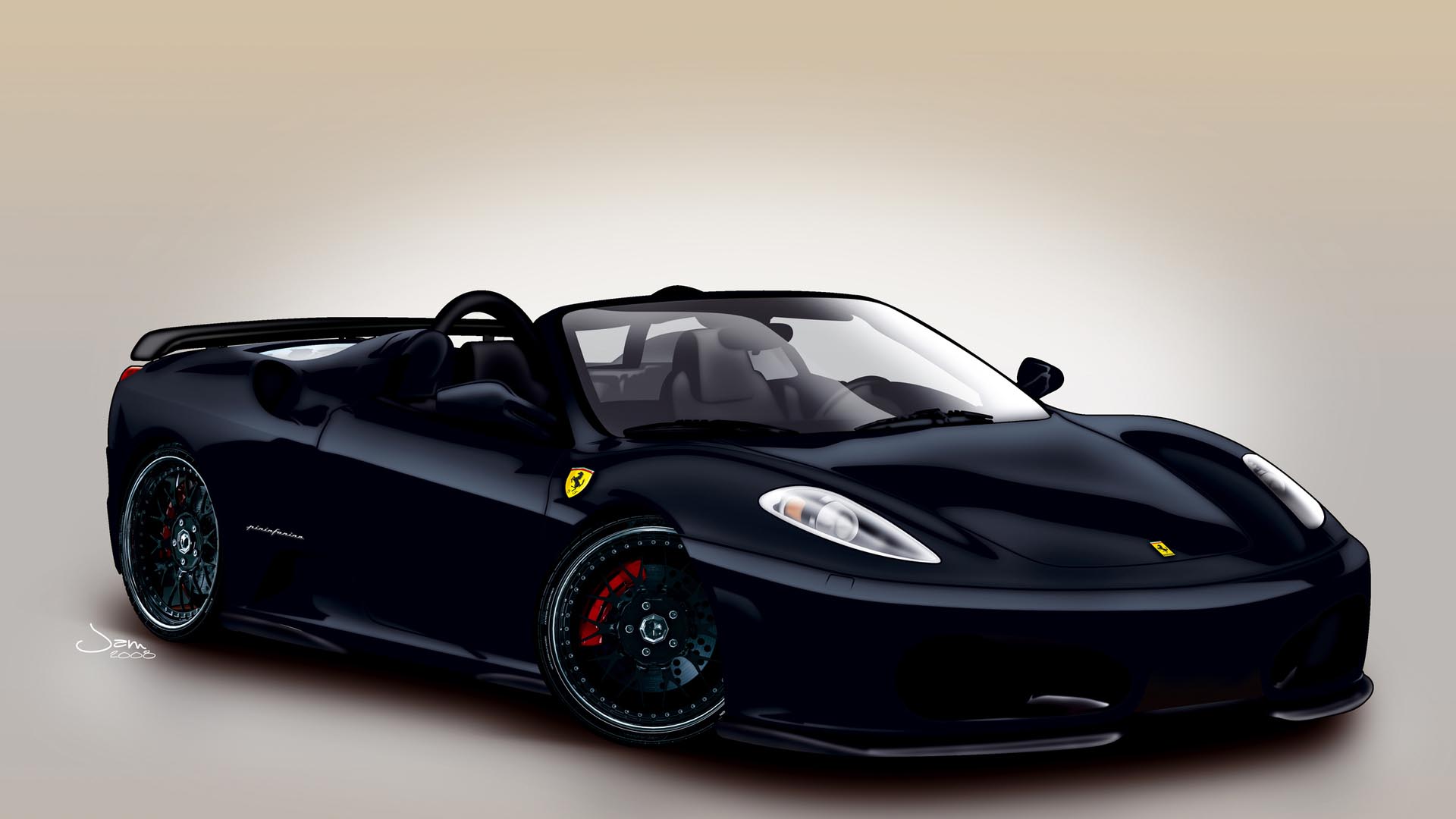 Black Ferrari Wallpaper 08
