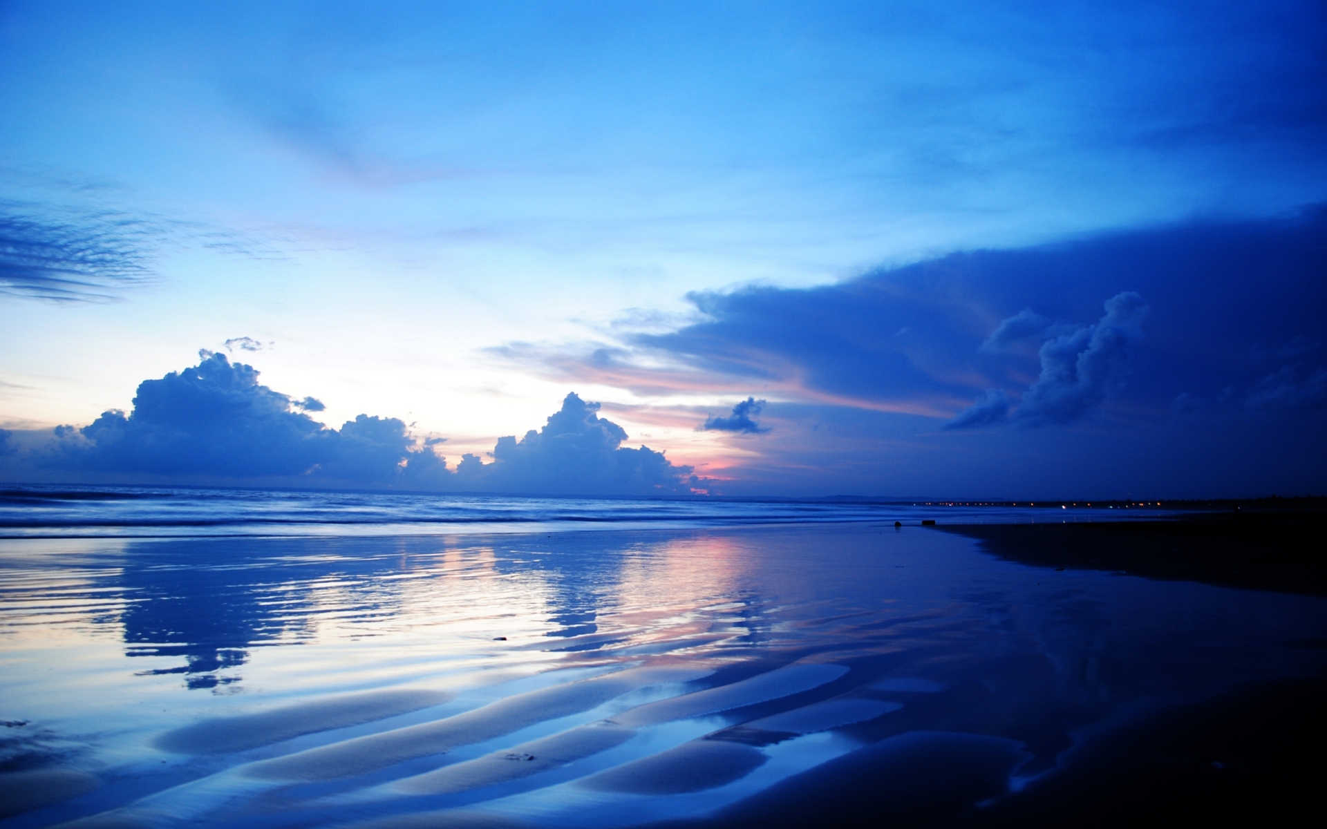 Download Blue dusk, sea, sky, beach, beaches, 1920x1200 wallpaper ...