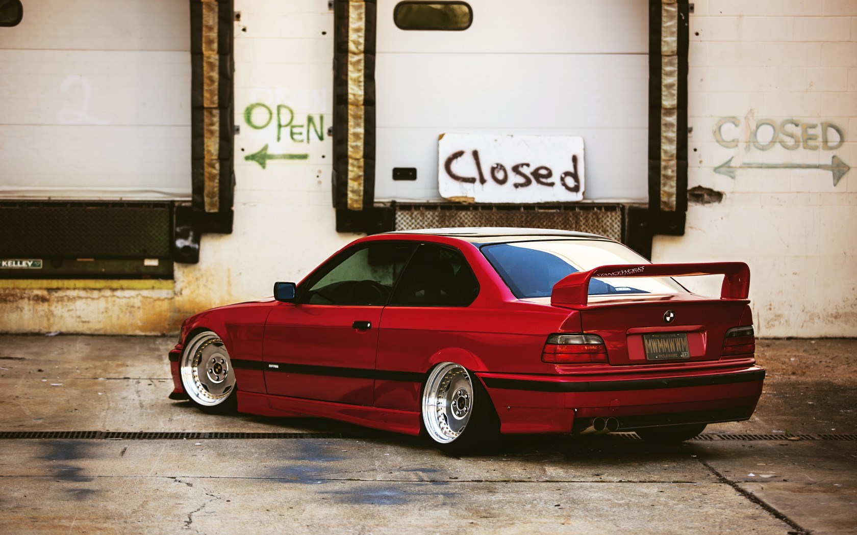 BMW E36 Red Tuning Car