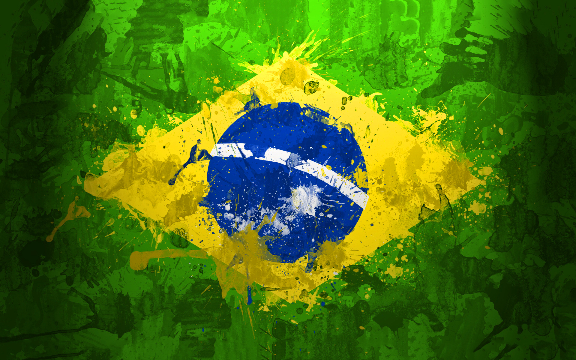 Brazil flag splash