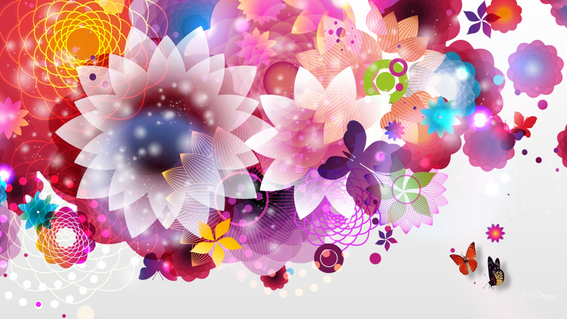 Bright Abstract Flowers Wallpapers 1920x1080px
