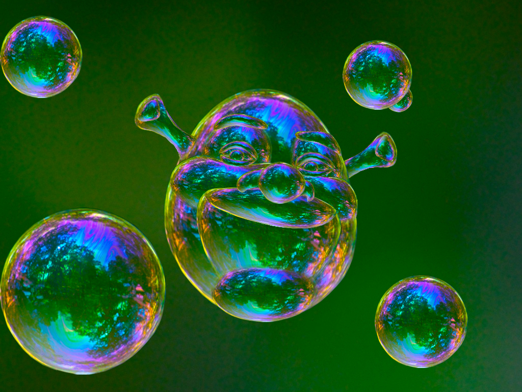 Finally added to the same background of the original bubble image and a few other bubbles