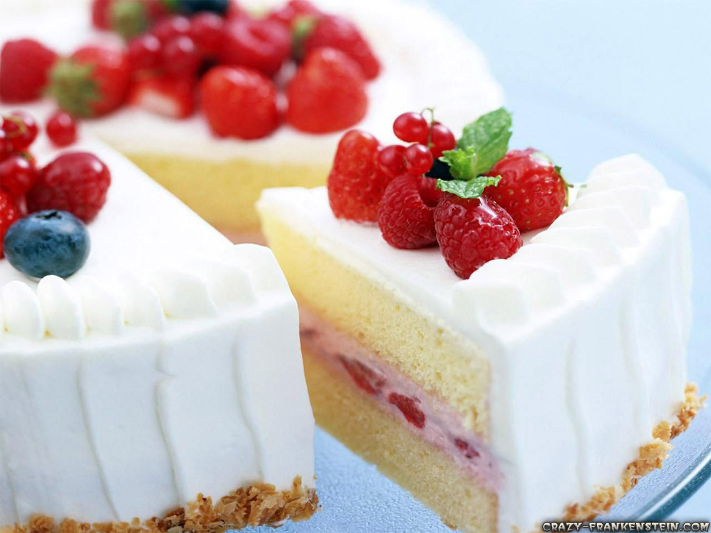 Wallpaper: Cake with raspberries