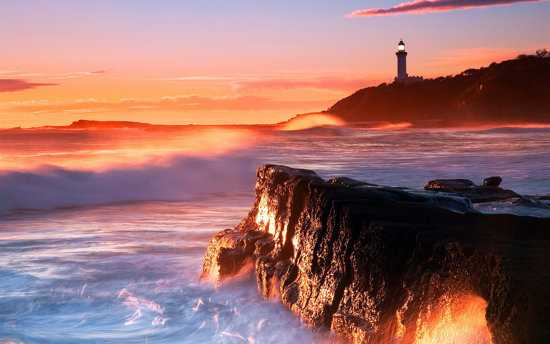 Coast Lighthouse Sunset