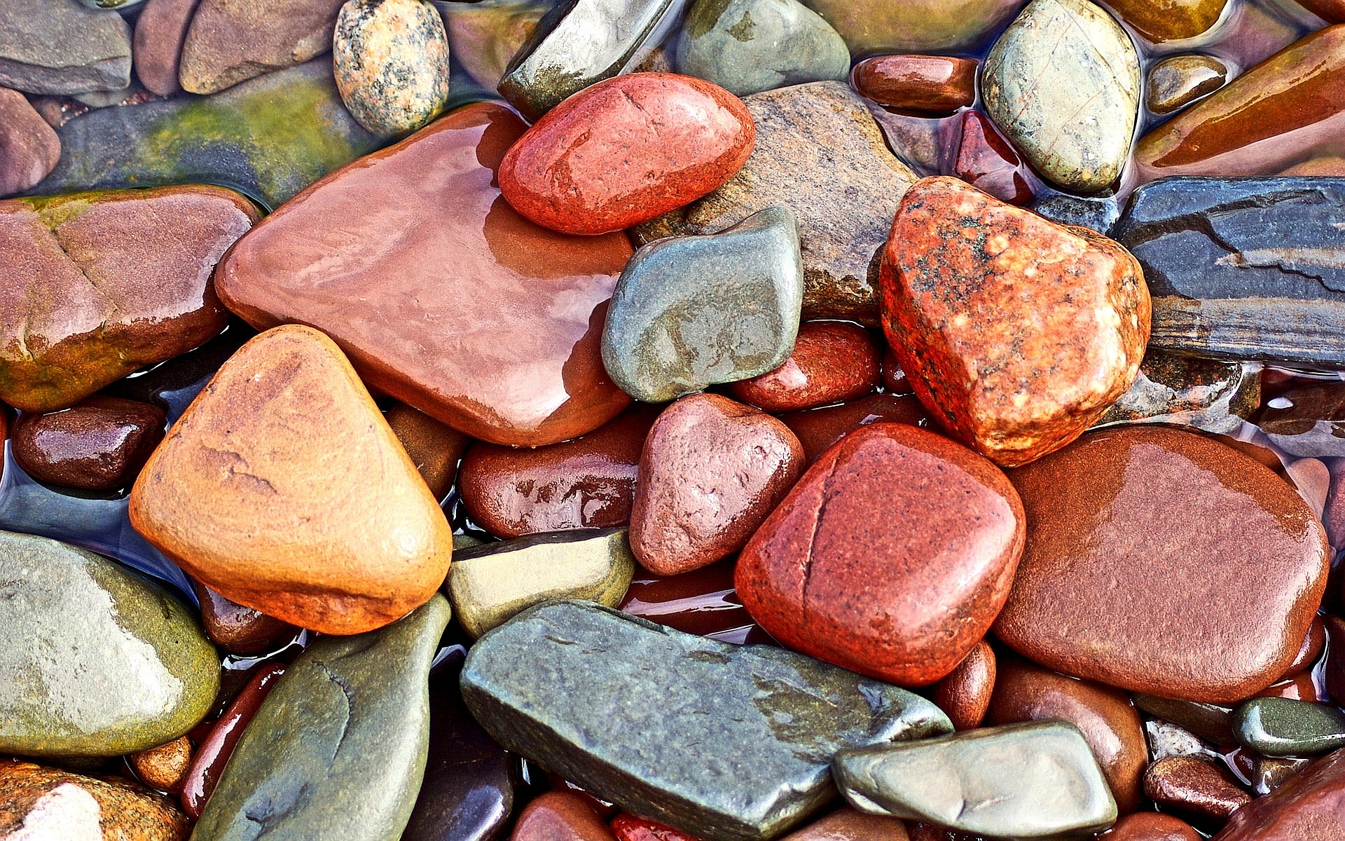 Colored wet Stones