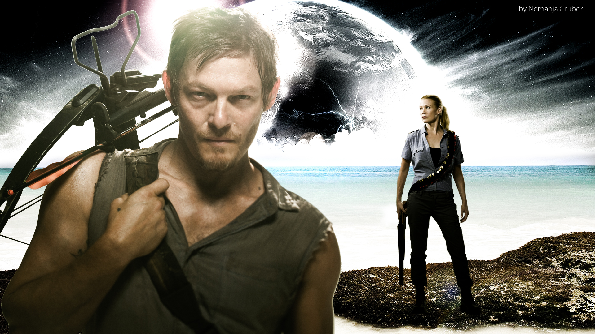 ... The Walking Dead Daryl & Andrea wallpaper by ngrubor