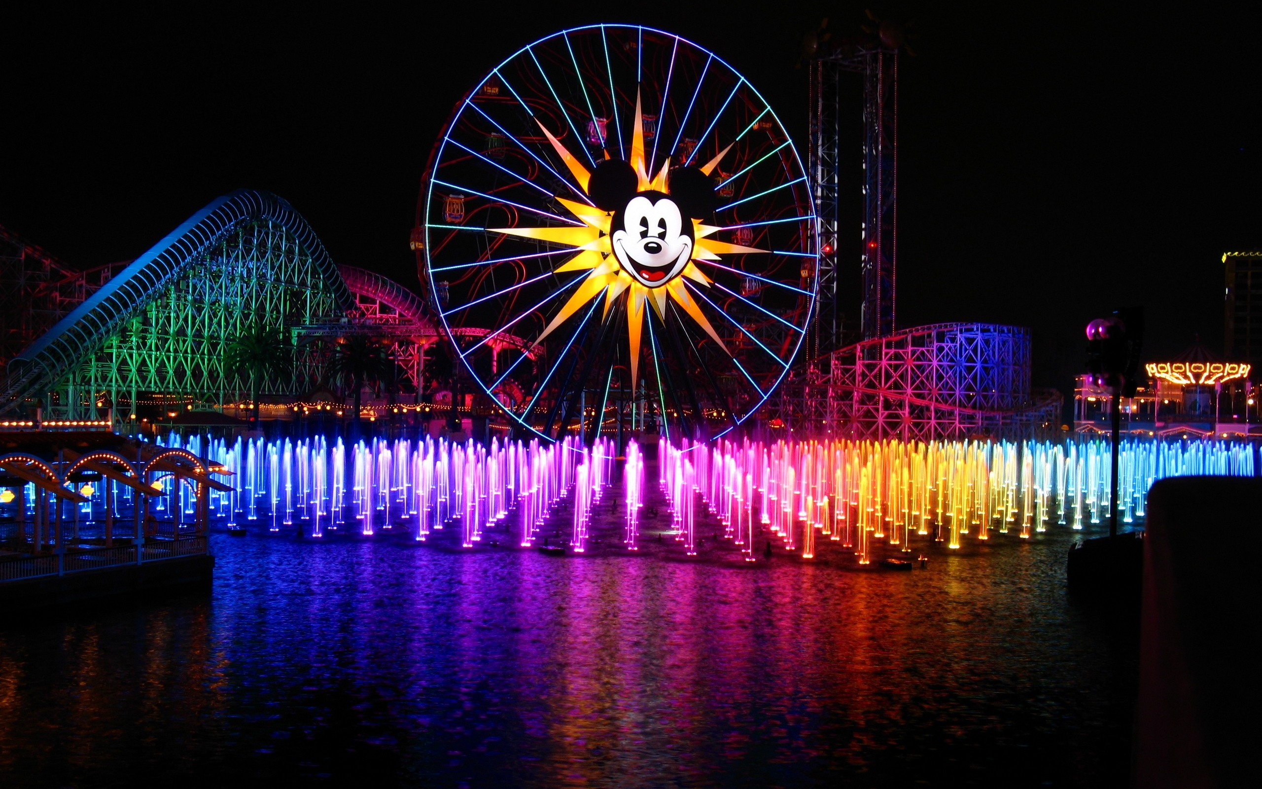 water multicolor mickey mouse disneyland roller coasters