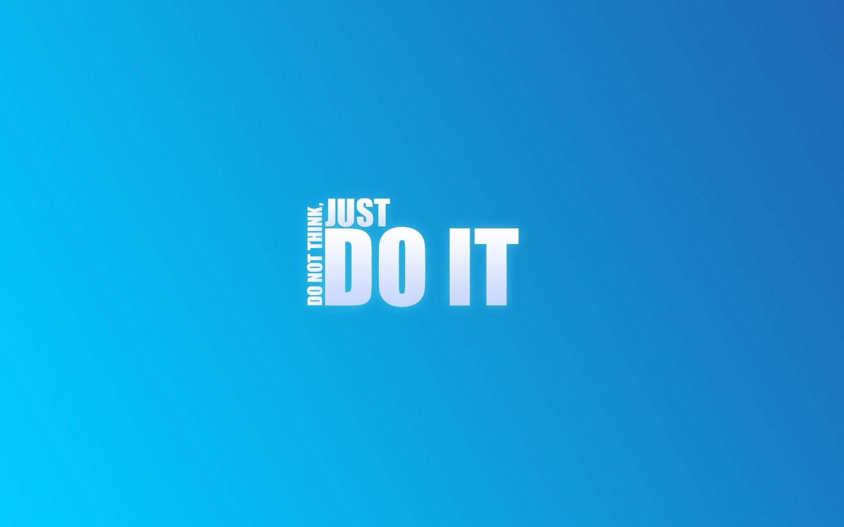 Do Not Think Just Do It Blue Background Creative HD Wallpaper