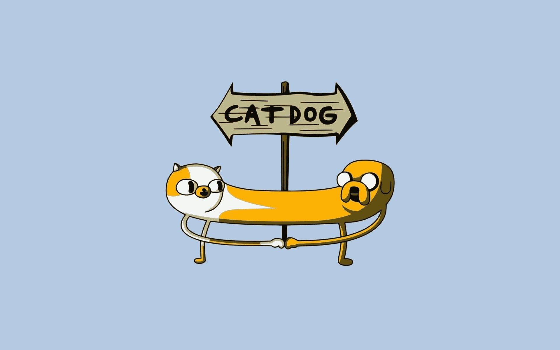 Dog Cat Arrow Cartoon Funny