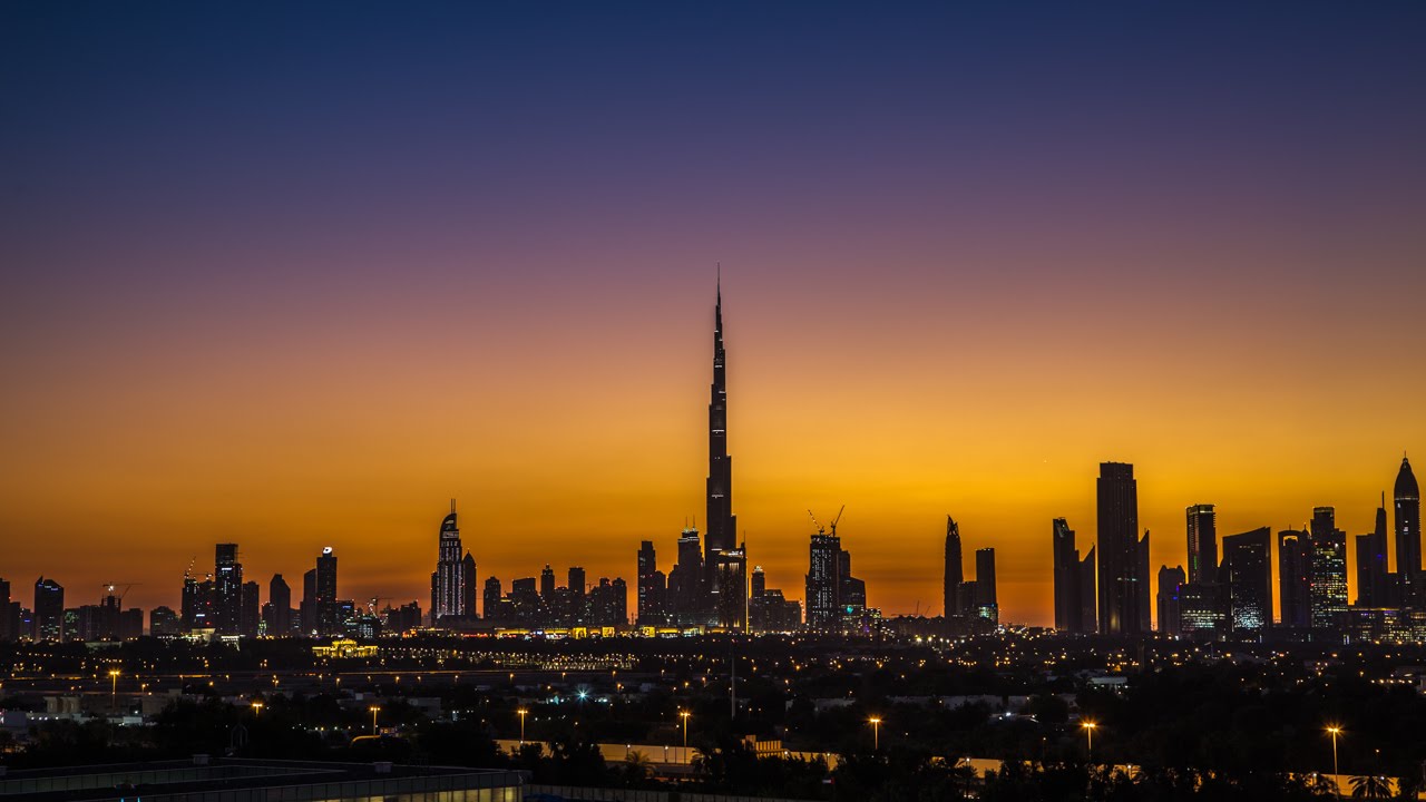 Dubai sunset skyline