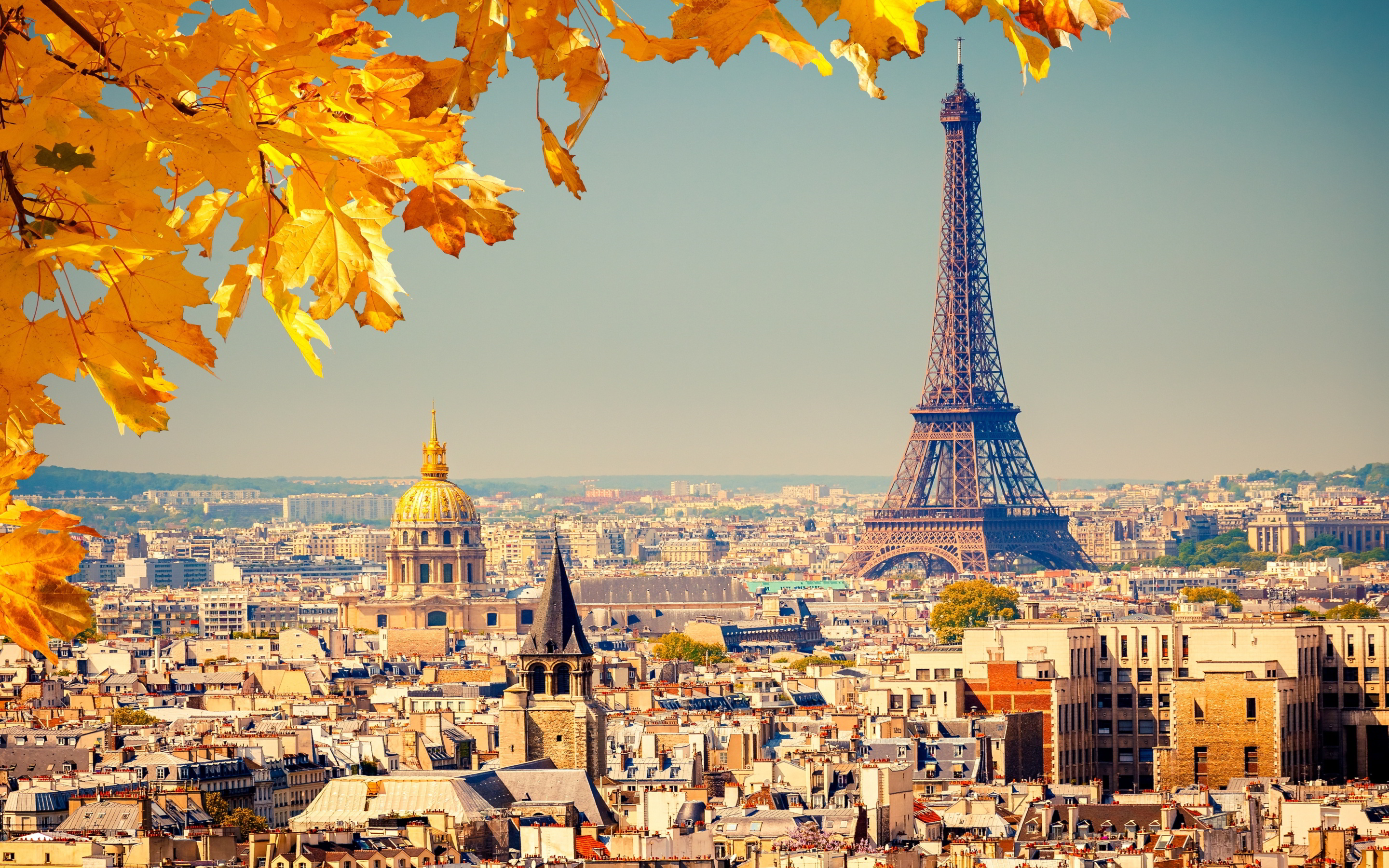 Paris eiffel tower autumn