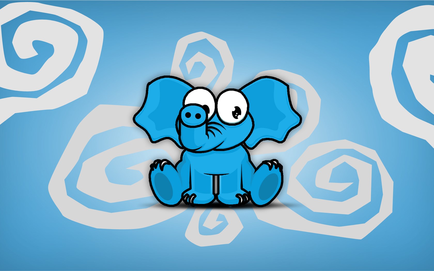 Elephant Blue Cartoon