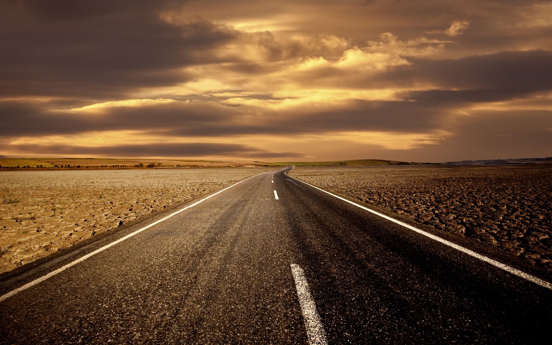 Empty Long Road at Sunset (click to view)