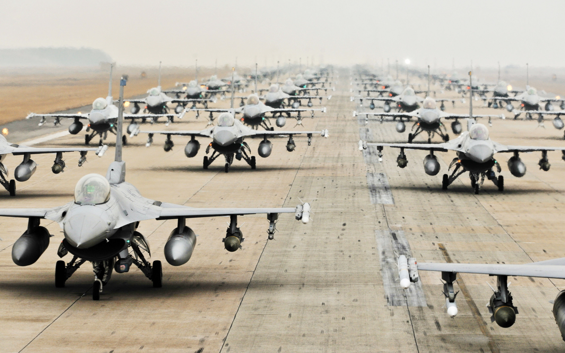 F16 jets military airfield