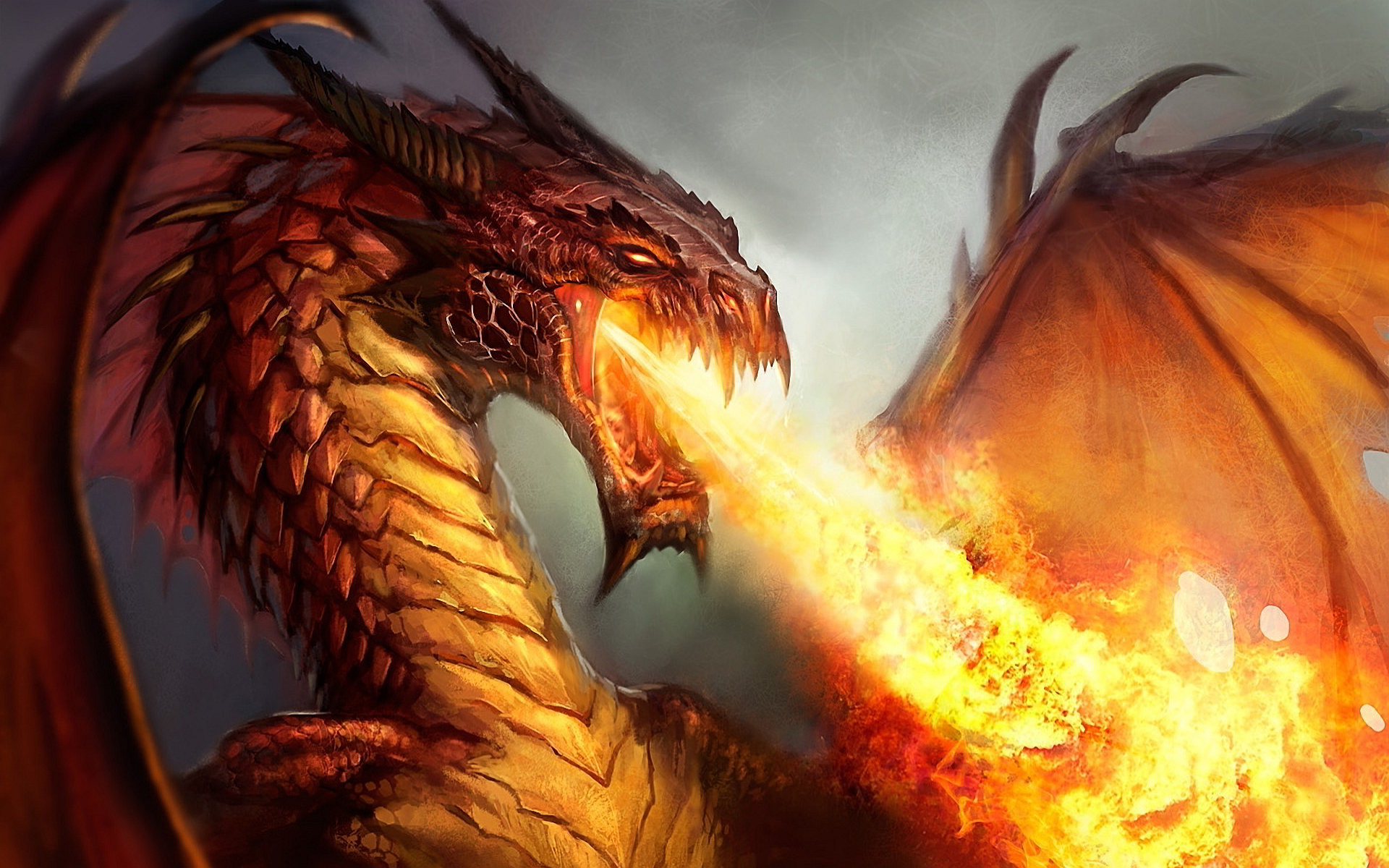 Fire spitting dragon