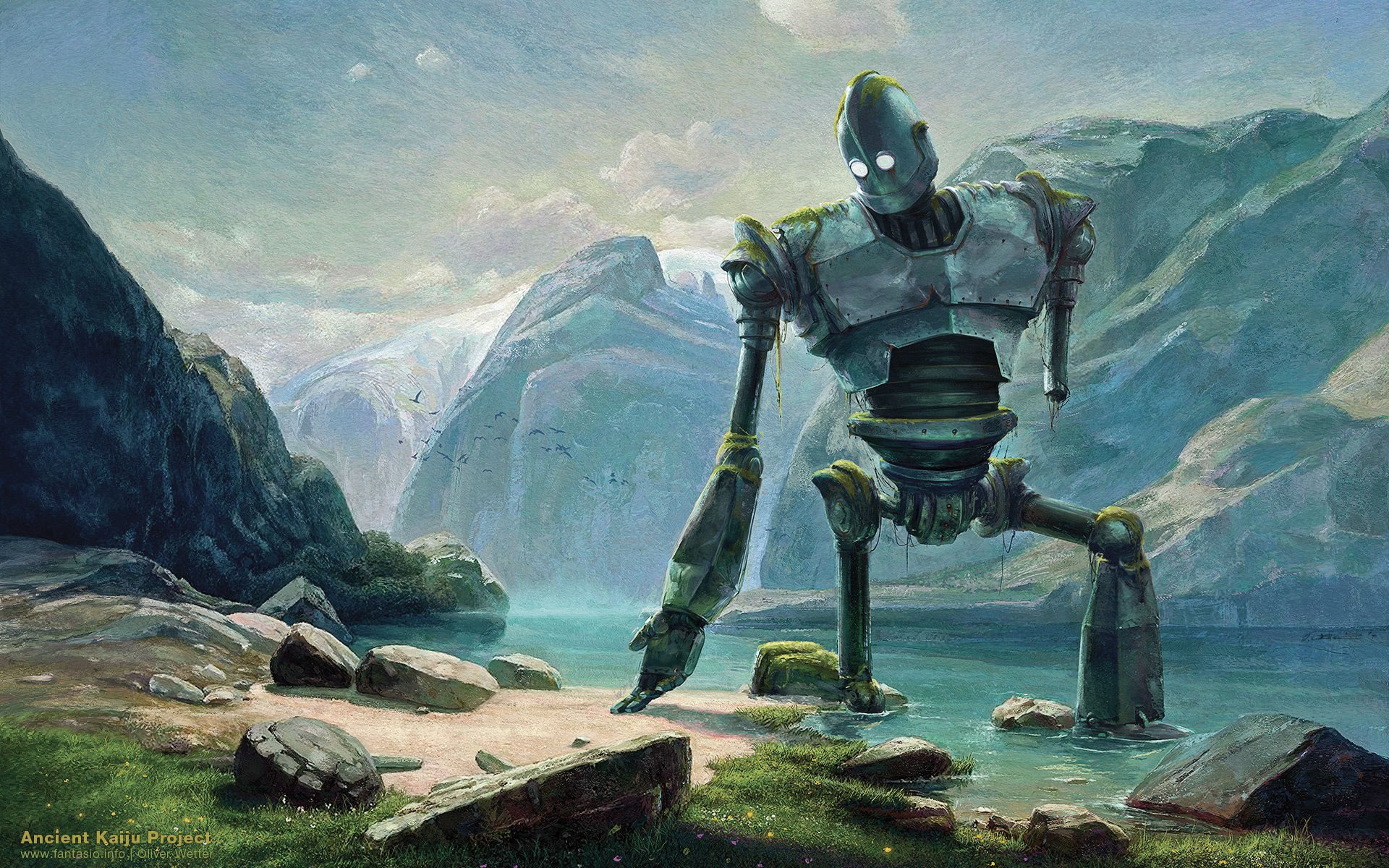 ... Abandoned Iron Giant At Lake In Swiss Mountains by fantasio