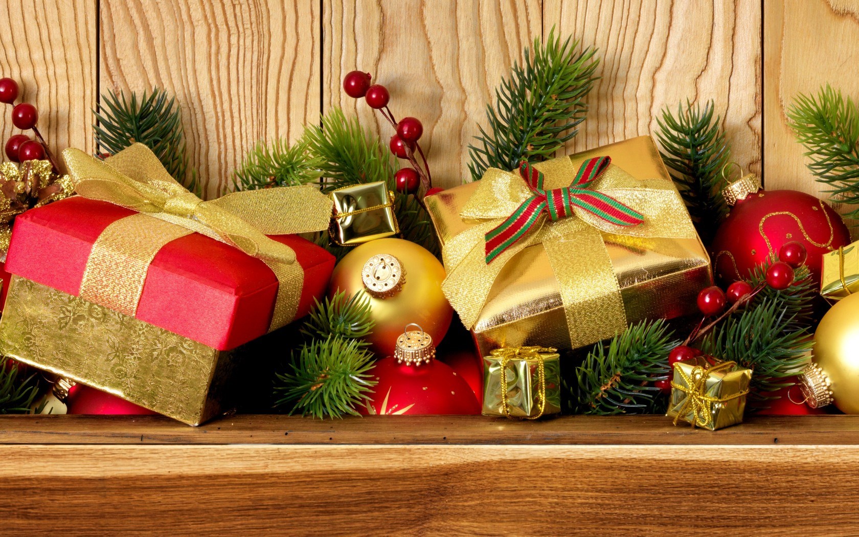 Gifts Boxes Christmas Balls New Year Holiday