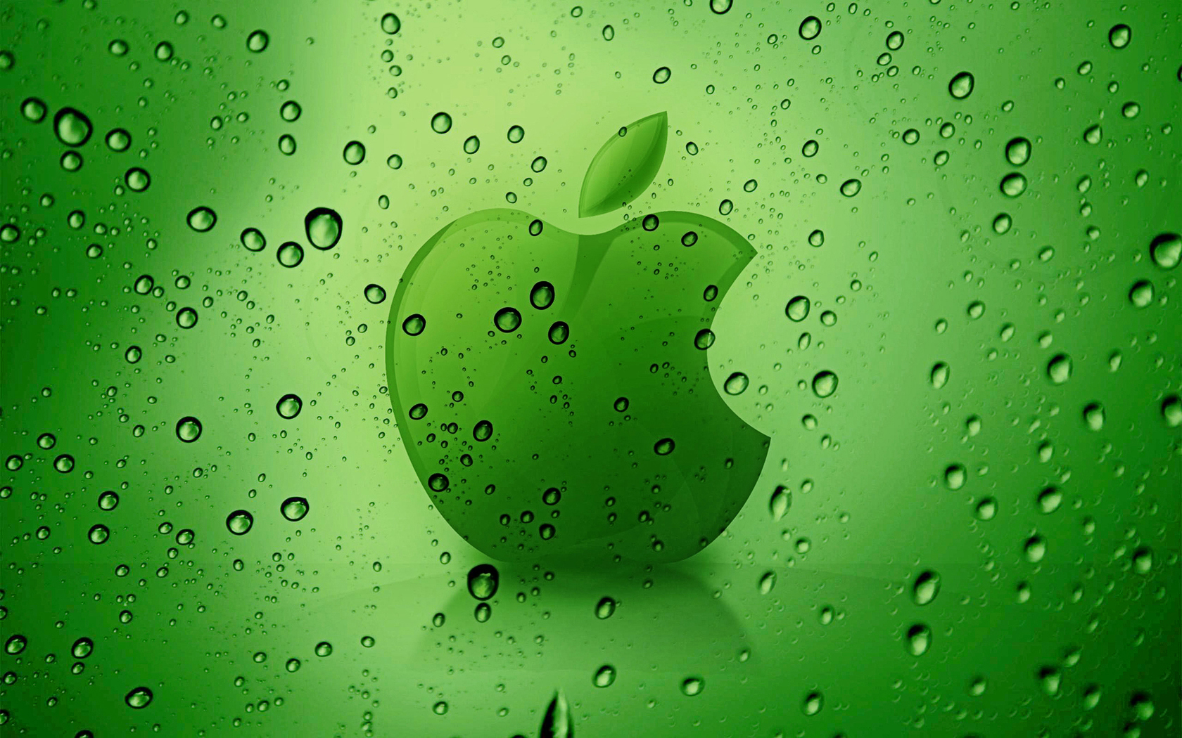 Rainy Green Apple Wallpaper