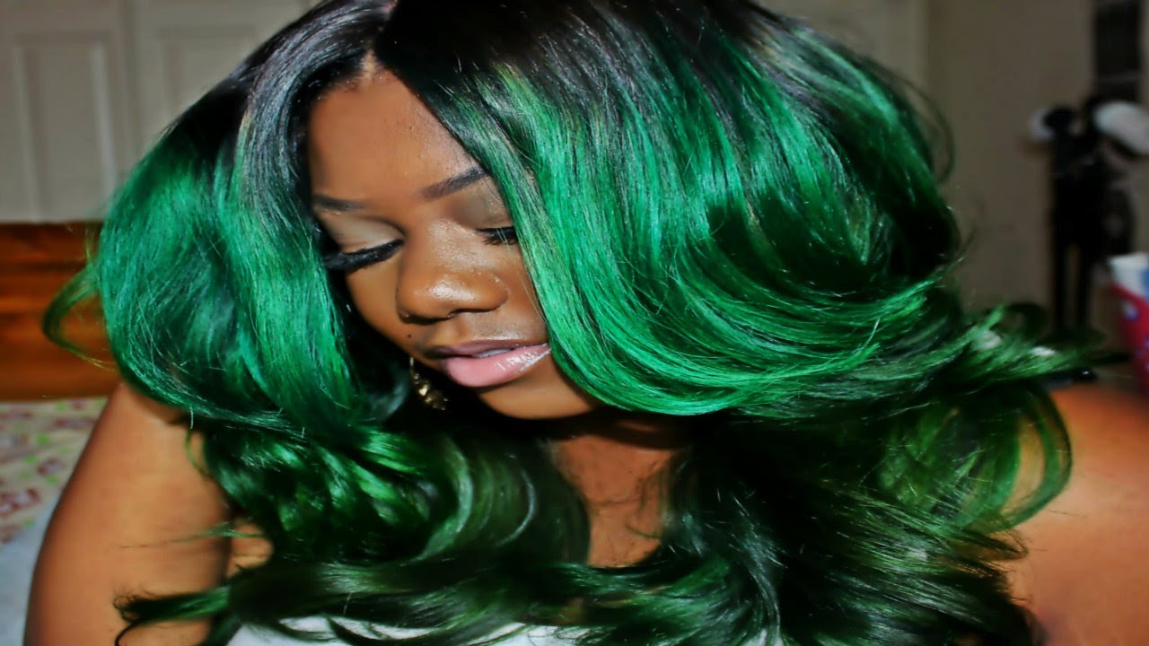 Custom GREEN HAIR! Hair Coloring- Adore Forest Green & Manic Panic Green Envy- HER HAIR COMPANY