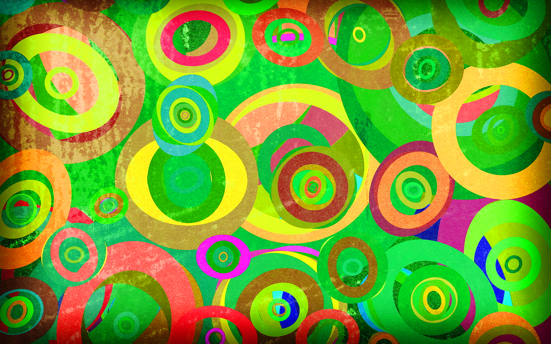 Grunge green circles pattern