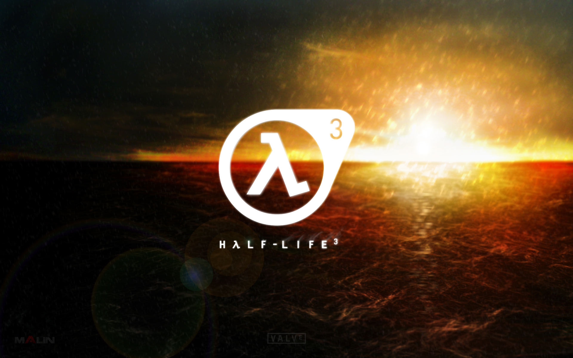 Half-Life 3 Logo over water by brett1990