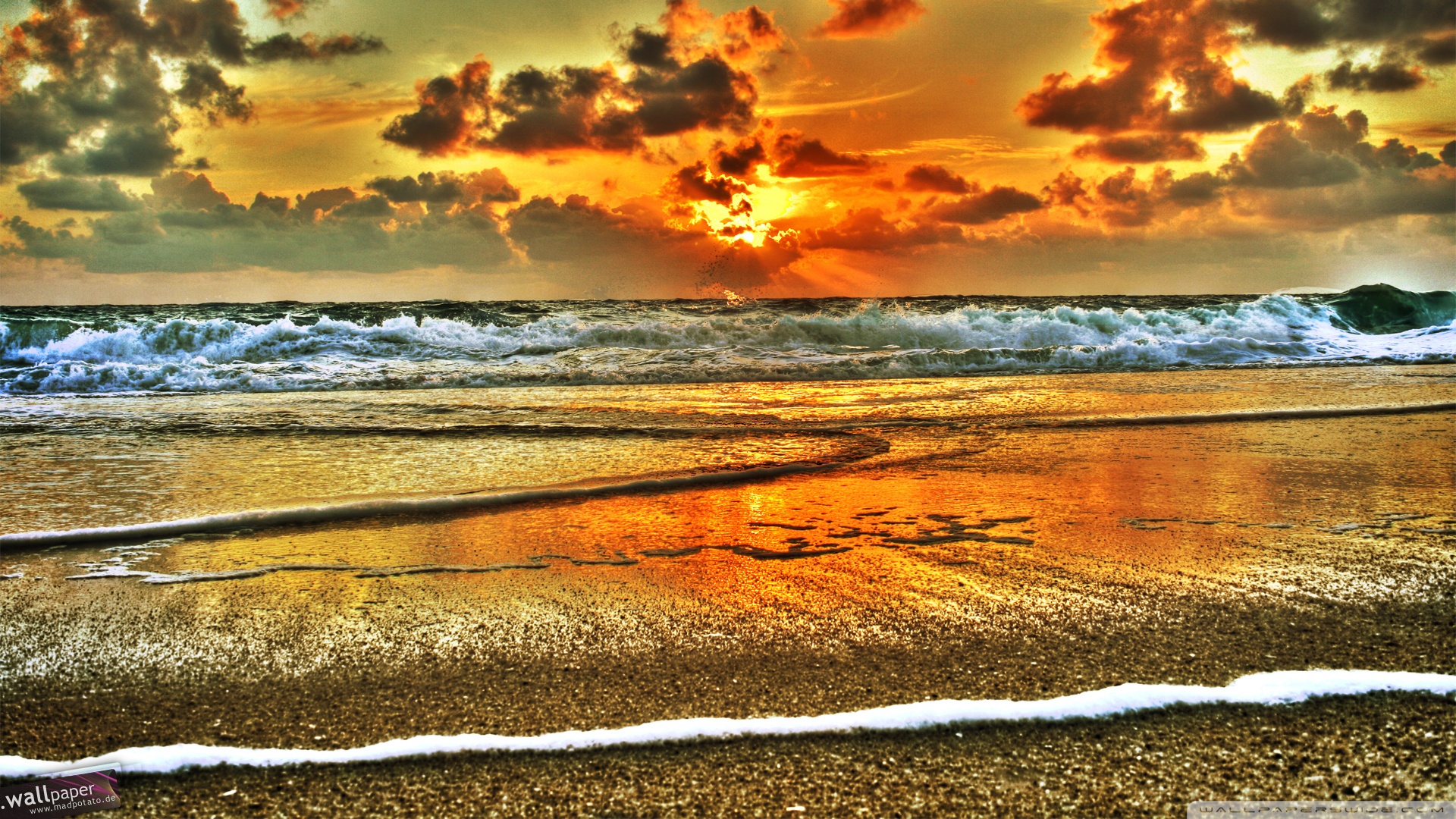 Glorious Beach On Sylt Isl Germany Hdr wallpaper