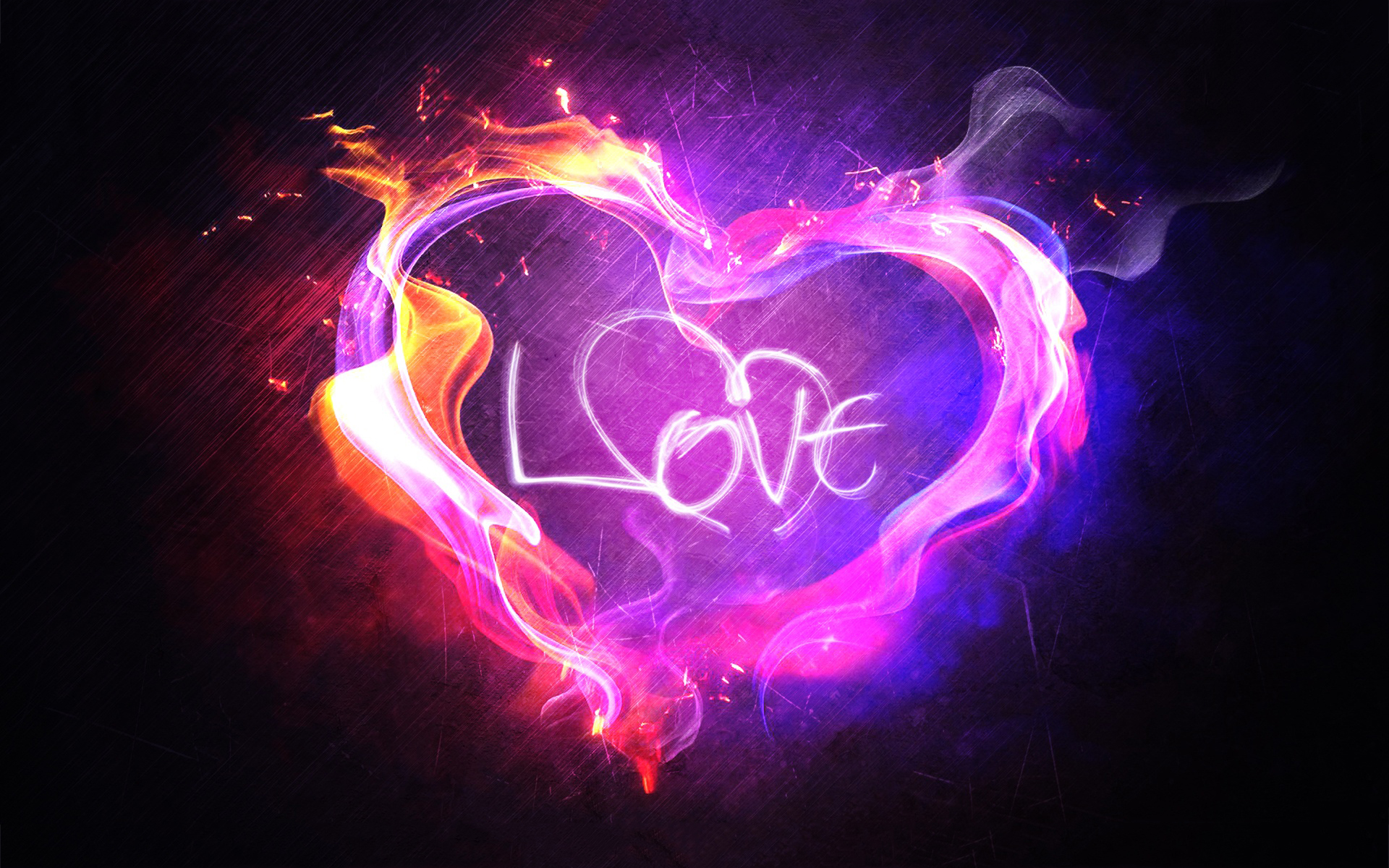 Heart love flame