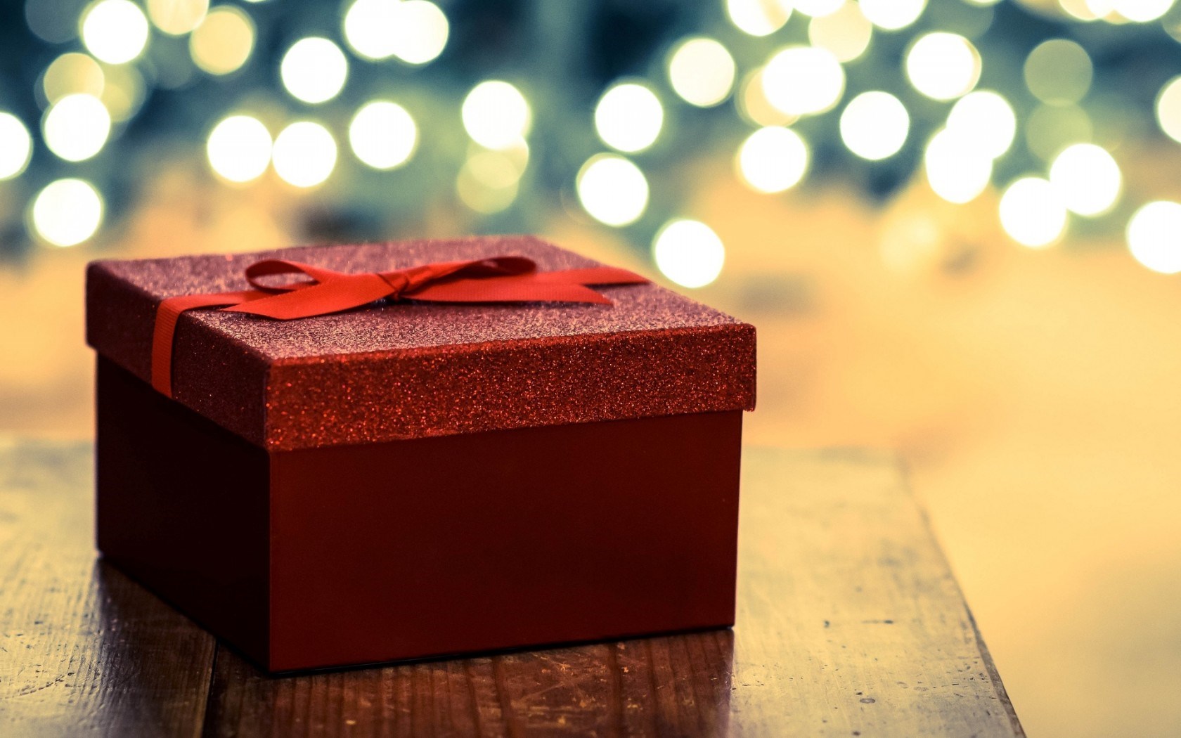 Holiday Gift Present Box Red Tape Ribbon Christmas