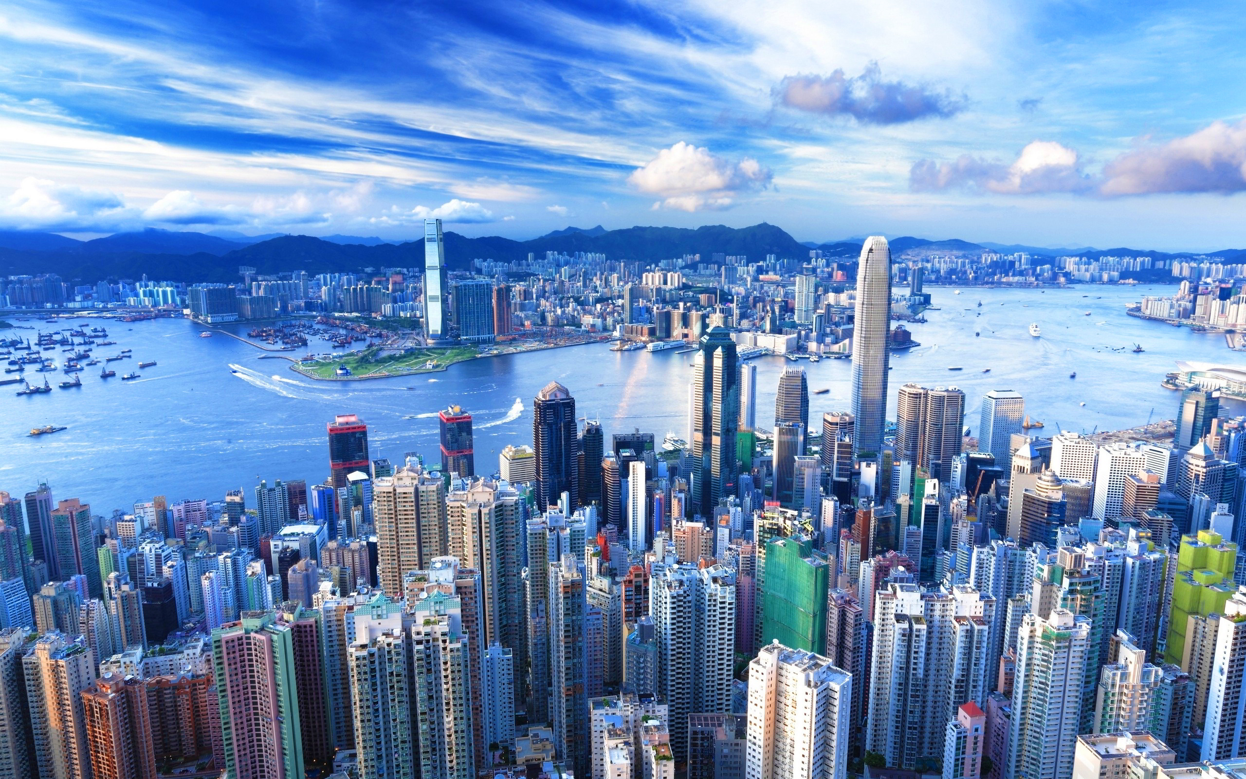 Hong kong skyline view