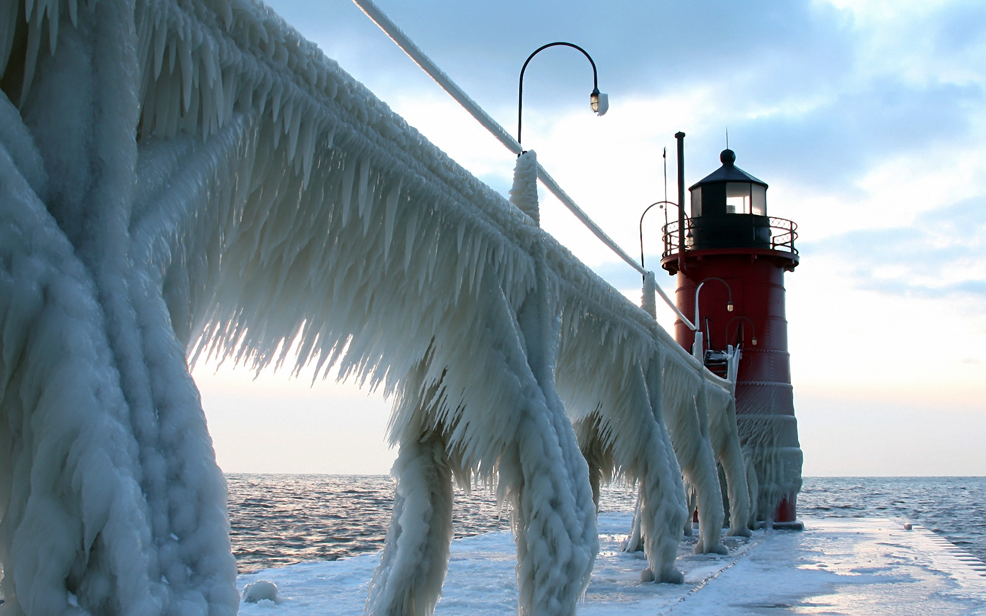 Icy Road Lighthouse