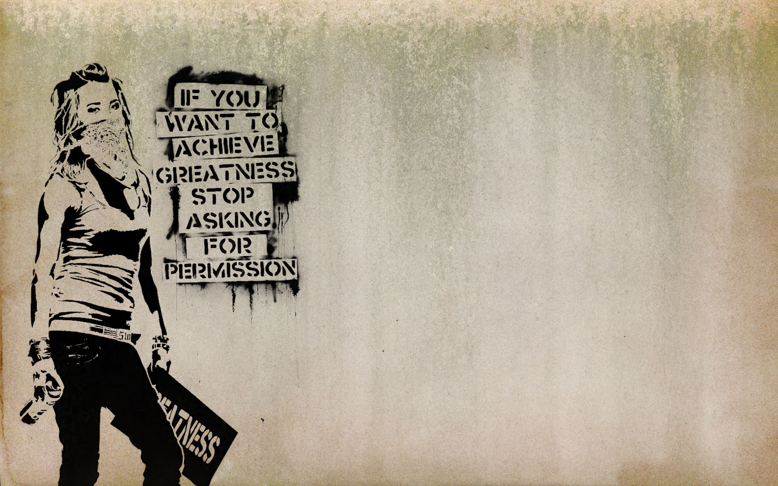 This Banksy-style wallpaper is perfect for artists and other creative types.