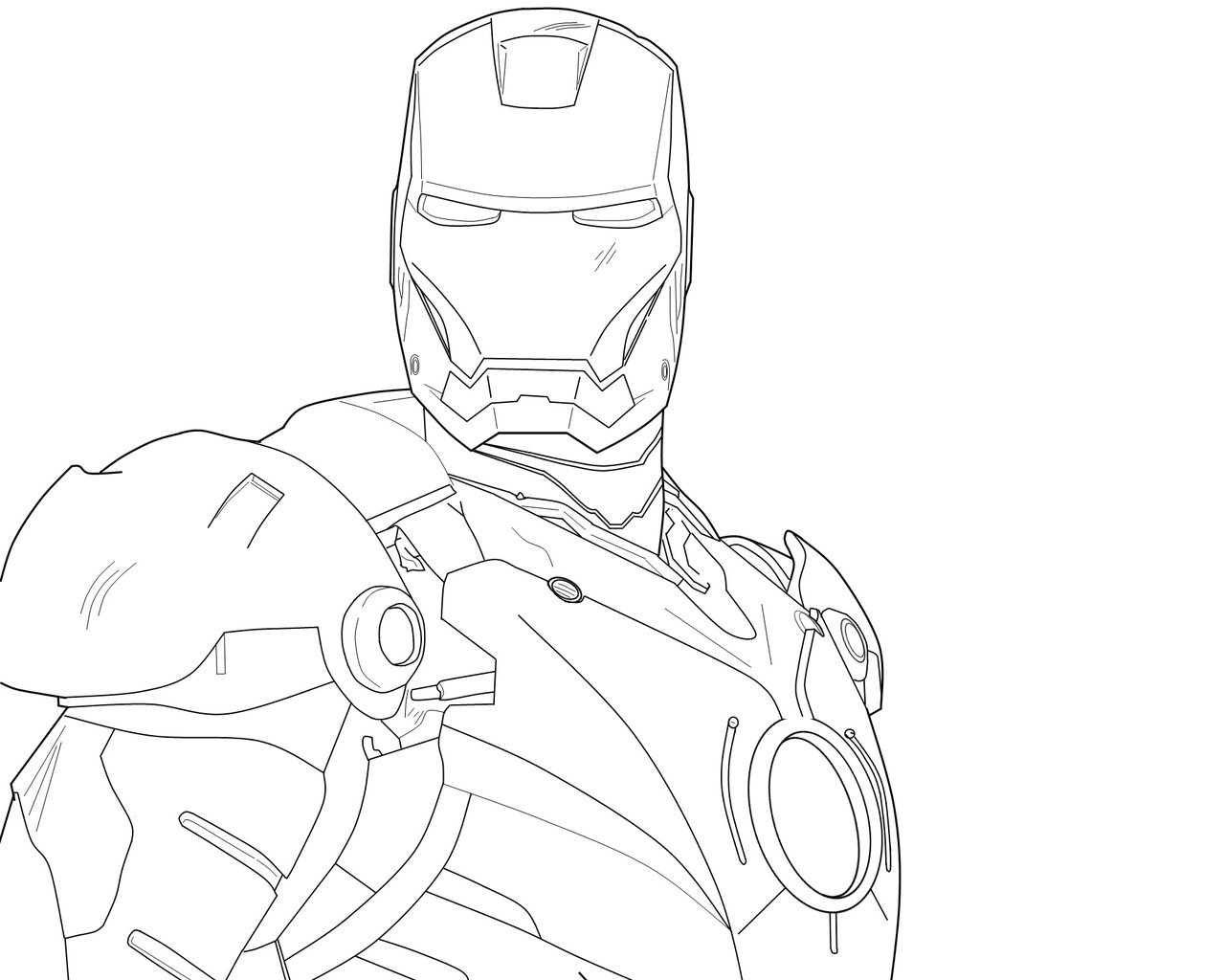 ... Iron Man [Line Drawing] by TehDrummerer