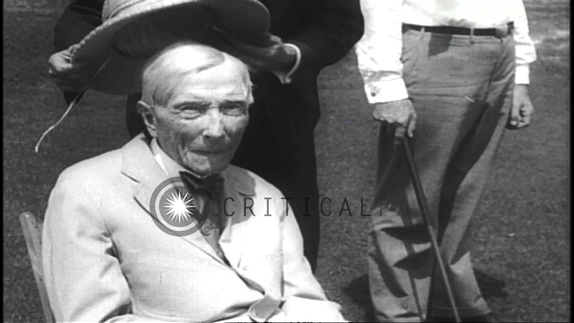 94 year old John Rockefeller plays golf. J. P. Morgan at a hearing of the Senate...HD Stock Footage