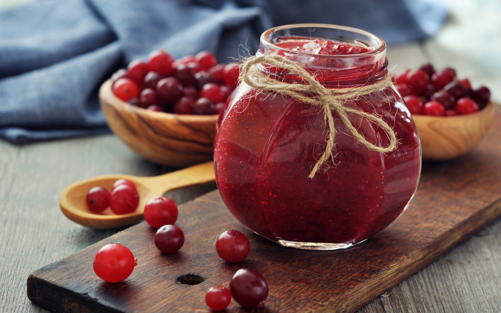 Jam Marmalade Cranberries Berries Jar Bowls