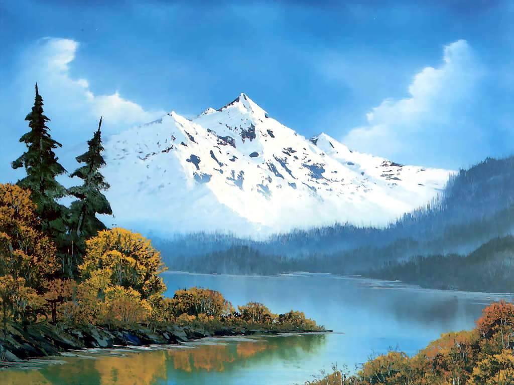 ... bob ross landscape painting ...
