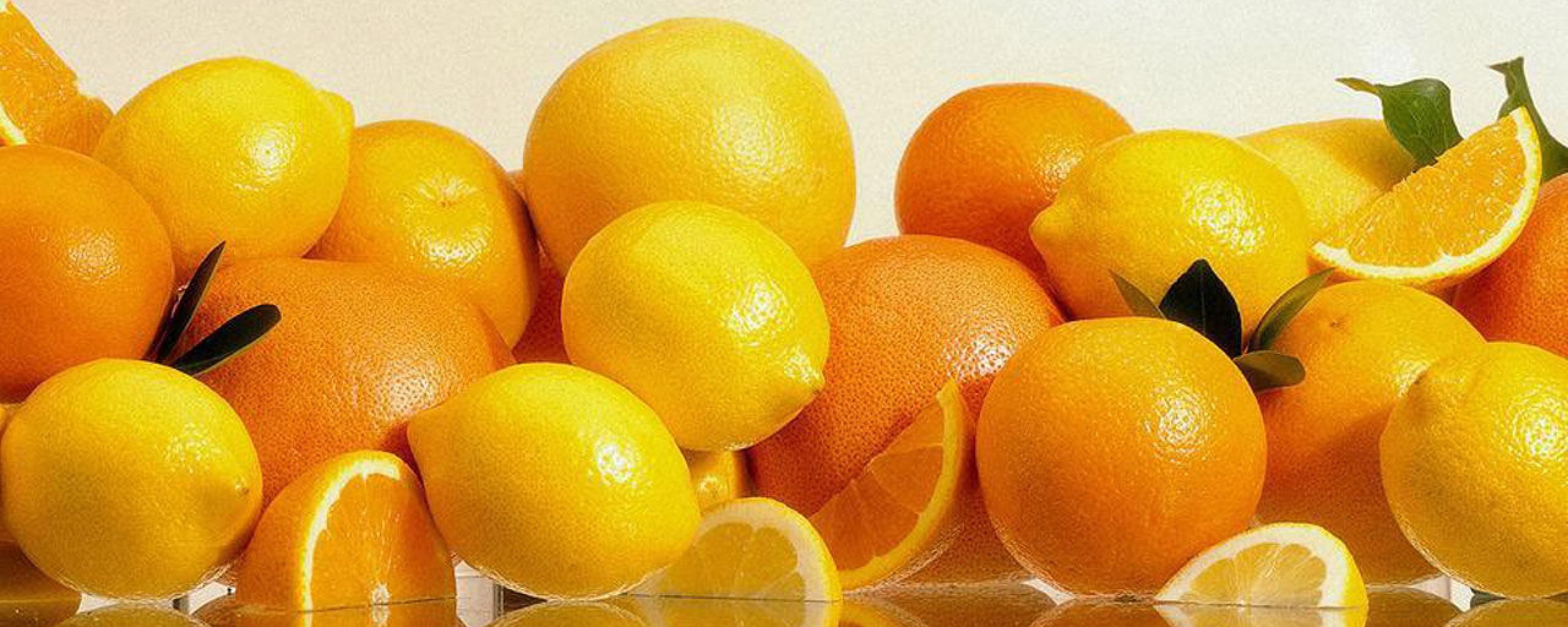2560x1024 Wallpaper oranges, grapefruits, lemons, citron