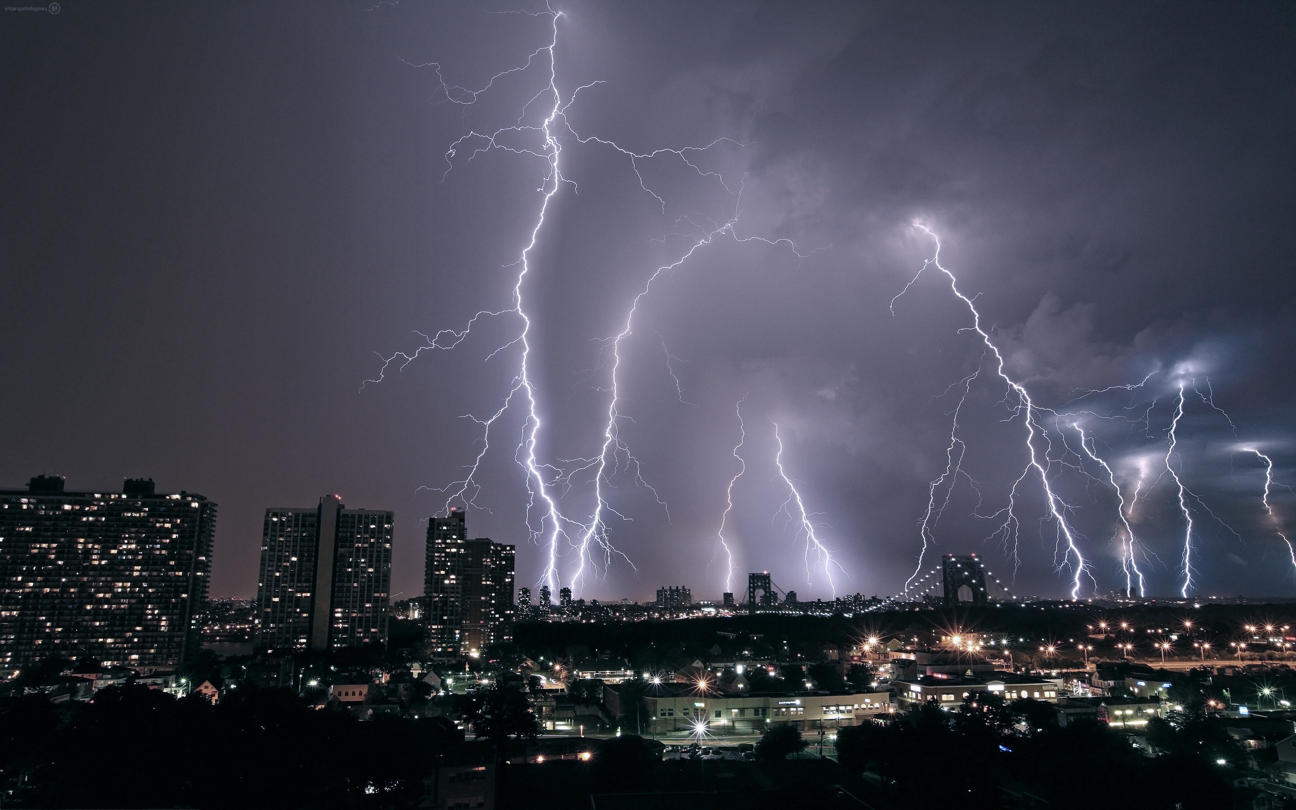Lightning Over City